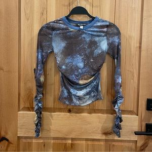 UO scrunch sleeve sheer long sleeve